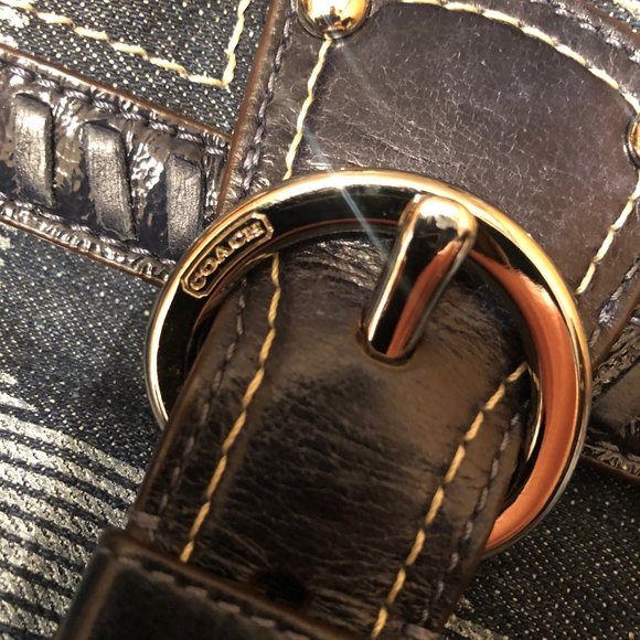 Authentic COACH blue denim bag and wallet set purse - Picture 7 of 11